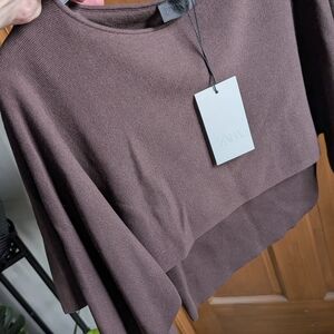 Zara Women's Chocolate Brown Knit Sweater